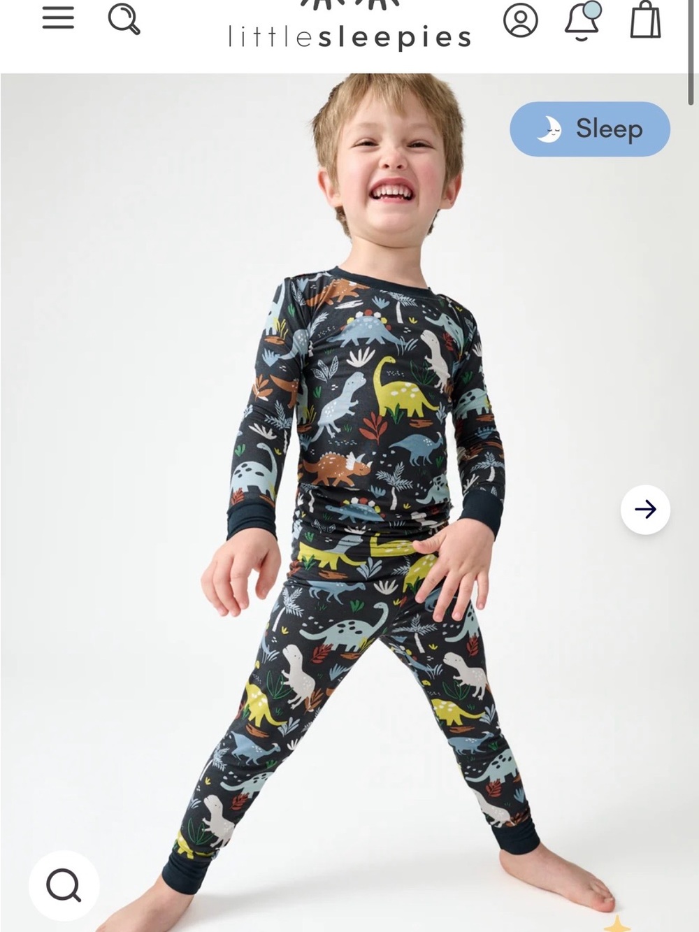 NWT 4T Little Sleepies Jurassic Jungle dinosaur print bamboo pajamas